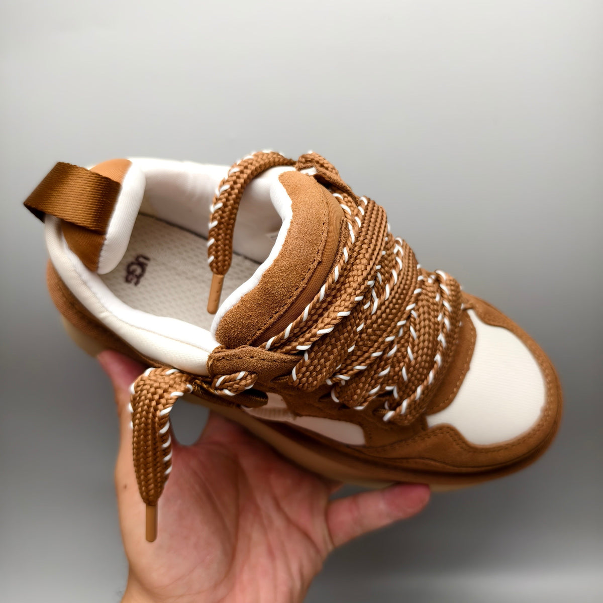 Chestnut Chunky Dad Sneakers – Lace-Up Casual, In Stock