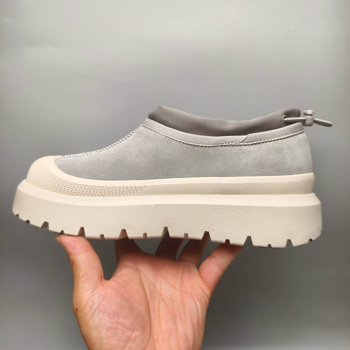 Light Grey Slip-On Trendy Casual Sneakers – In Stock