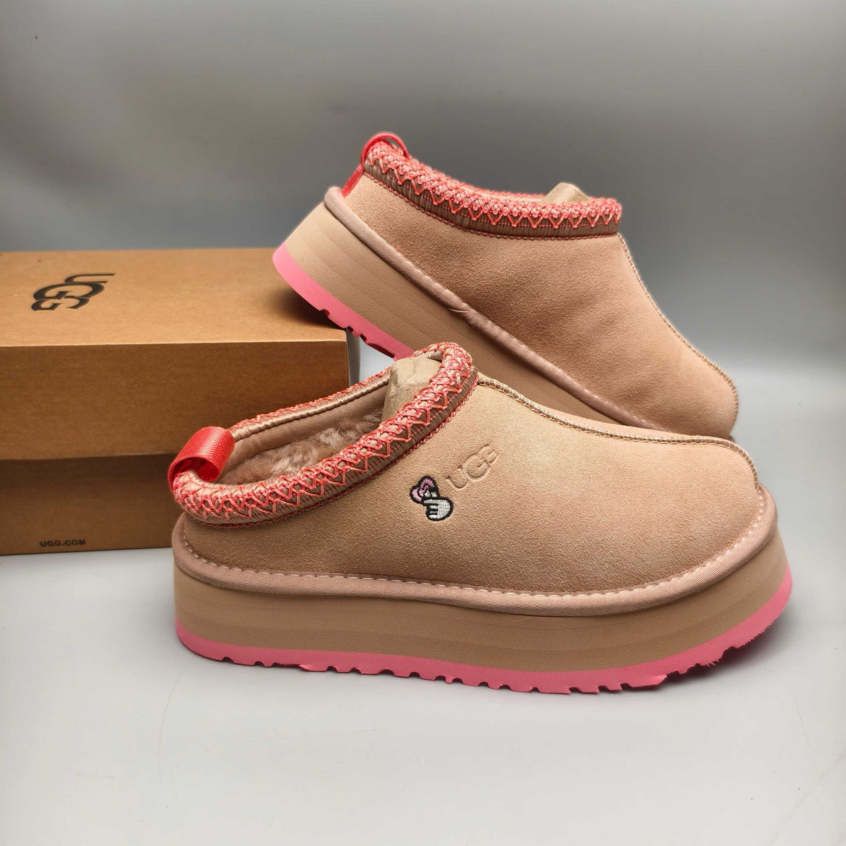 Pink Ethnic-Inspired Chunky Sole Casual Sneakers – In Stock