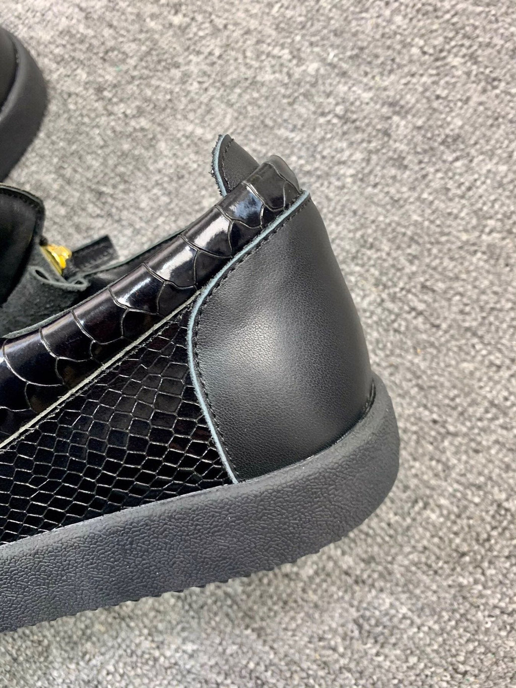 Giuseppe Zanotti Black Gold-Zip Low-Top Sneakers