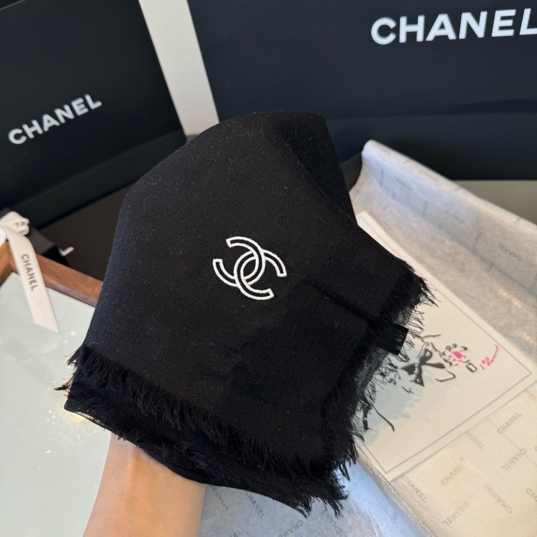 Chanel Fringed Cashmere Scarf