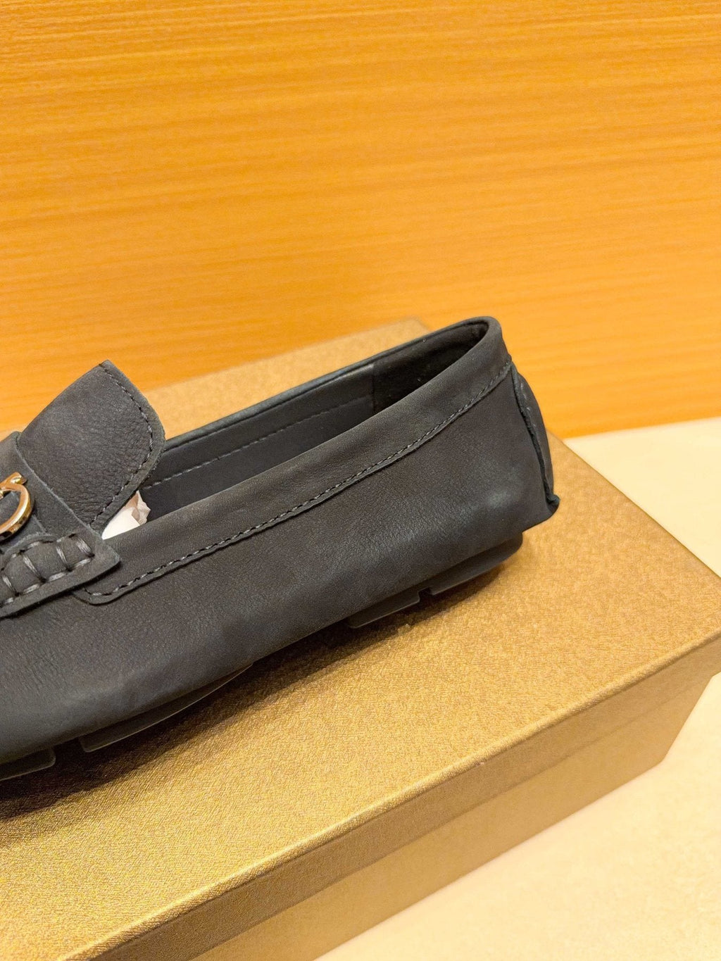 Ferragamo Men's Black Bit Loafers - Gold-Tone Hardware