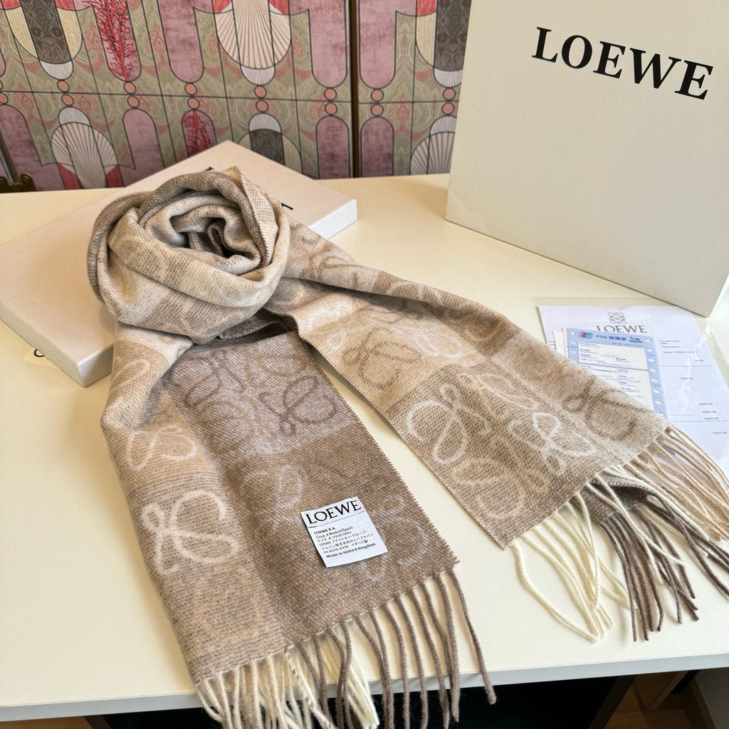 Loewe Fringed Patterned Scarf